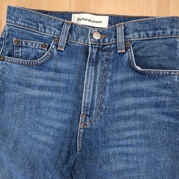 Reformation Julia High-rise Cigarette Slim Fit Ankle Jeans Baltic Blue Size 25 - Picture 3 of 9